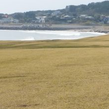 種差海岸芝生の手前にあります