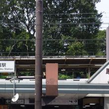 駅舎の屋根の下にJR山手線