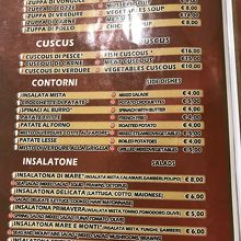 スープ、サラダなどのメニュー