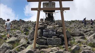山頂がとても広い独立峰