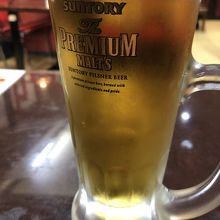 ランチのお客は生ビール中が￥200-…日曜日だから良いかな