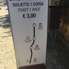 神殿の谷の内部を有料カートに乗って移動できます