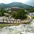 雲仙地獄と庭園を見下ろせる立地