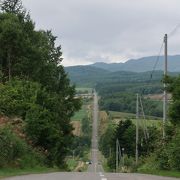 激しいアップダウンが続く約2.5kmの直線道路