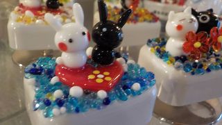 かわいいガラス細工がたくさん