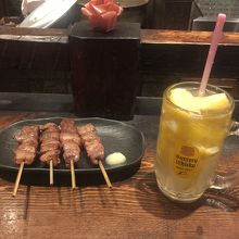 白レバーとガチンコレモンサワー