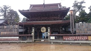 大きな杉の木のあるお寺