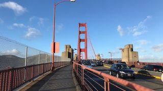 自転車で疾走ゴールデンゲートブリッジ