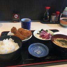さわら刺身とさわらフライのランチ