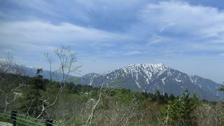 木々が低くなり雪を頂いた山が見えてきました。