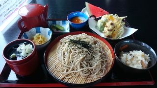春は綺麗でしょうね。芝ざくら公園に蕎麦を食べに。