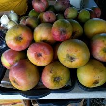 大きなマンゴーも山積みしていました