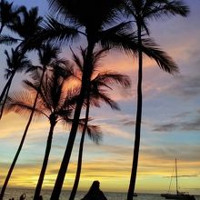 サンセット後の夕焼雲と椰子の木のシルエットも最高でした
