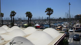 マリーナと海水浴場に囲まれた開放的なシーフードレストラン