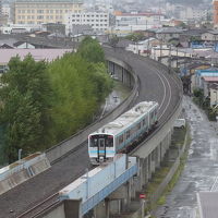 客室からの眺望。横を八戸線が走っています