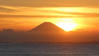 富士山と組み合わせた夕日がとてもきれいでした