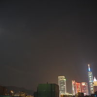 中秋節　屋上から見た月と101