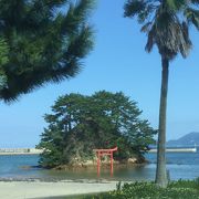 大島には変わった形の鳥居が点在