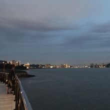 遠くに見える橋の夜景