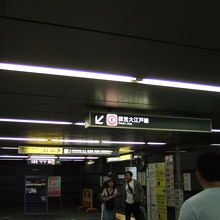 大門駅のホーム降り口