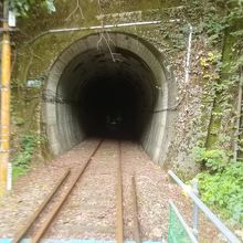 真っ暗なトンネルに入ります、