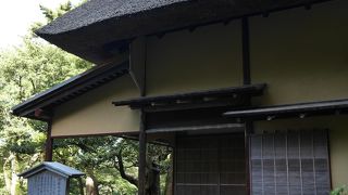 池のほとりのお茶室