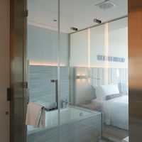 バスルームのガラスが