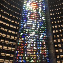 青っぽいステンドグラス