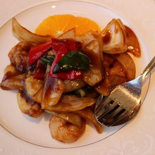 海老と野菜の豆板醤炒め