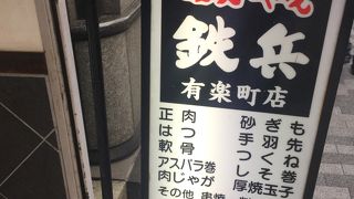 有楽町駅南西の串焼き屋さん