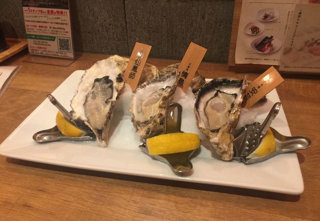 牡蠣を日本酒で！