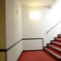 エレベーターを降りた後、エコノミールームに行く階段