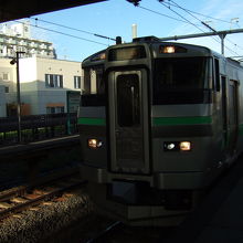 札沼線の電車。３両でした