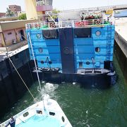 ナイル川のクルーズ船は必ず通過する水門