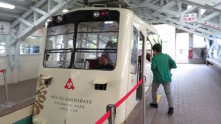 かなり急なケーブルカー