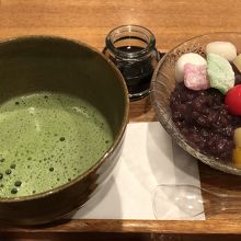 抹茶とあんみつ