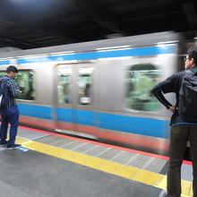 ホームドアのない大井町駅
