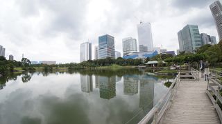 浜離宮の中心に位置する池