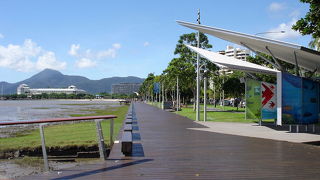 市民が散歩を楽しんでいました。