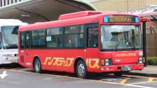 庄内空港から酒田駅まで、空港連絡バスだが一般の路線バス。