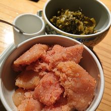 明太子、高菜が食べ放題