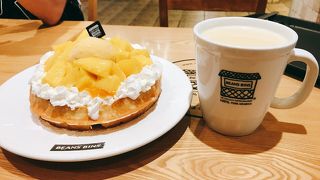 ボリュームある朝ワッフル