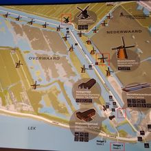 キンデルダイクの観光地図