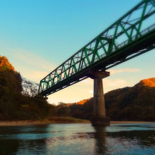 阿武隈急行の鉄橋を潜る