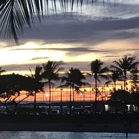 ヒルトンのビーチでのサンセット