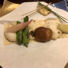 ふぐ白子塩焼き