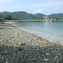 渡連海水浴場の東側のビーチ