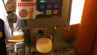 日韓関係が冷え込んでるから？ビール冷え冷え、席ガラガラ　とてもゆったりできました。