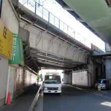一八通りと交差する道路の南方向からの様子