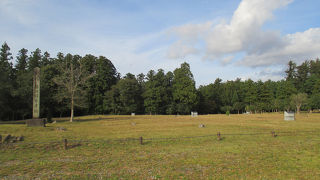 礎石が点在する平らな草はらでした。